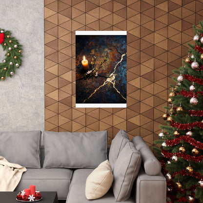 Beautiful Rust Patina Wall Art Print - Gold Repair Kintsugi