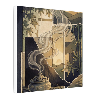 Tranquil Incense Smoke Canvas Art - Ukiyo E Inspired Zen