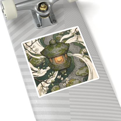 Spring Stone Lantern Ukiyo E Inspired Sticker | Peaceful Decor