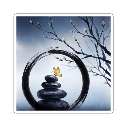Dawn River Stones Sticker - Zen Datsuzoku Art Print