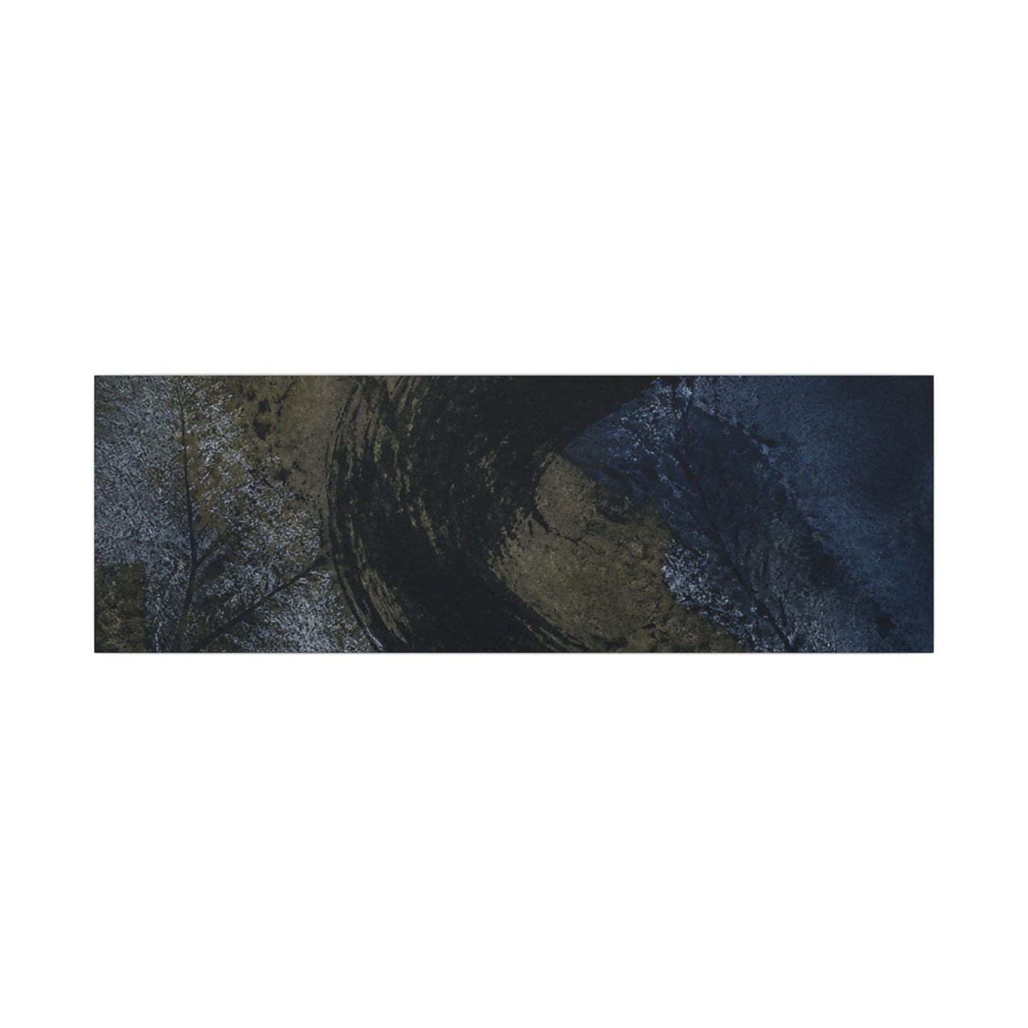 Shibui Ink Brushstroke Canvas Art - Dark Japandi Dark Texture