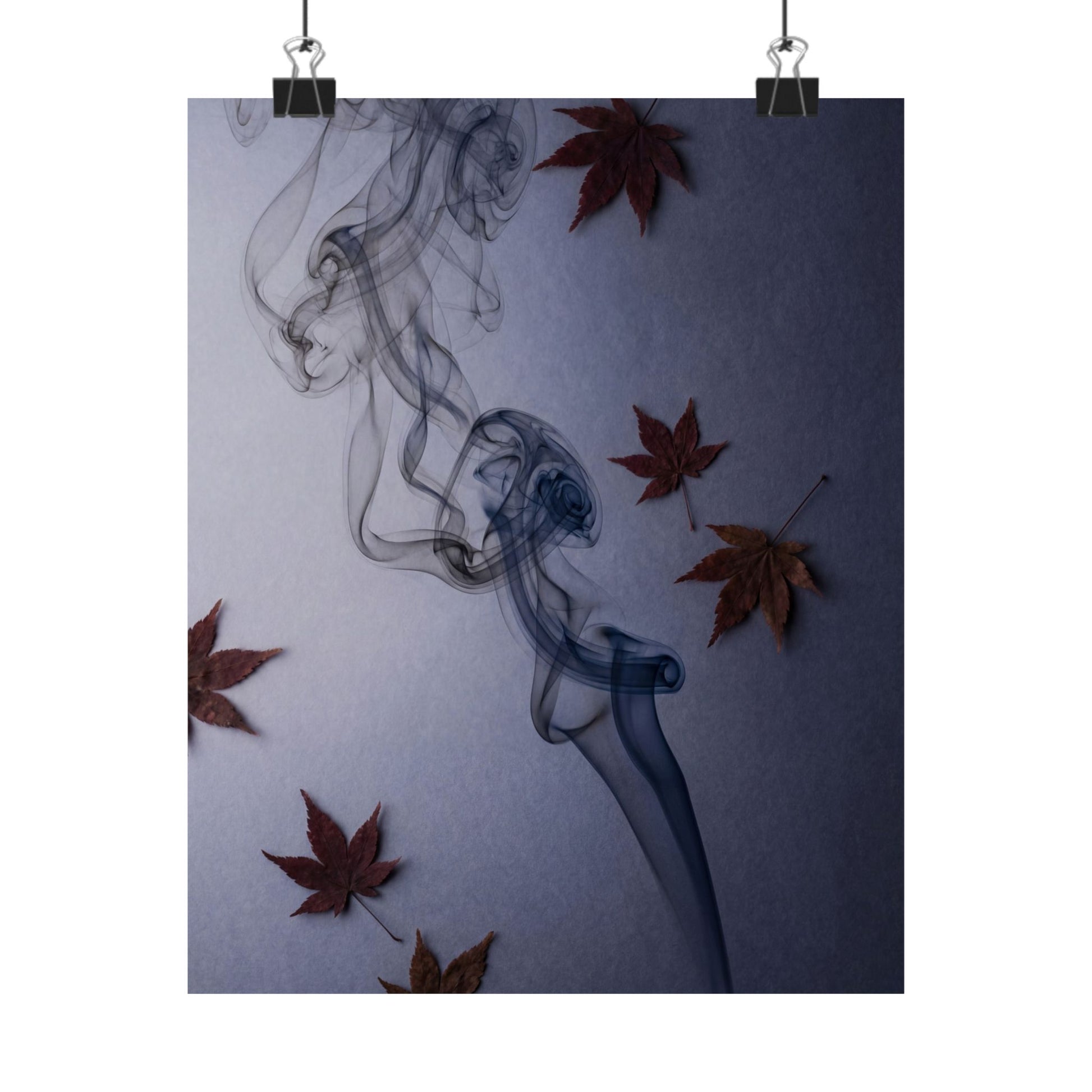 Incense Smoke Wall Art Print | Autumn Dark Japandi Moody Minimal Art Art Print