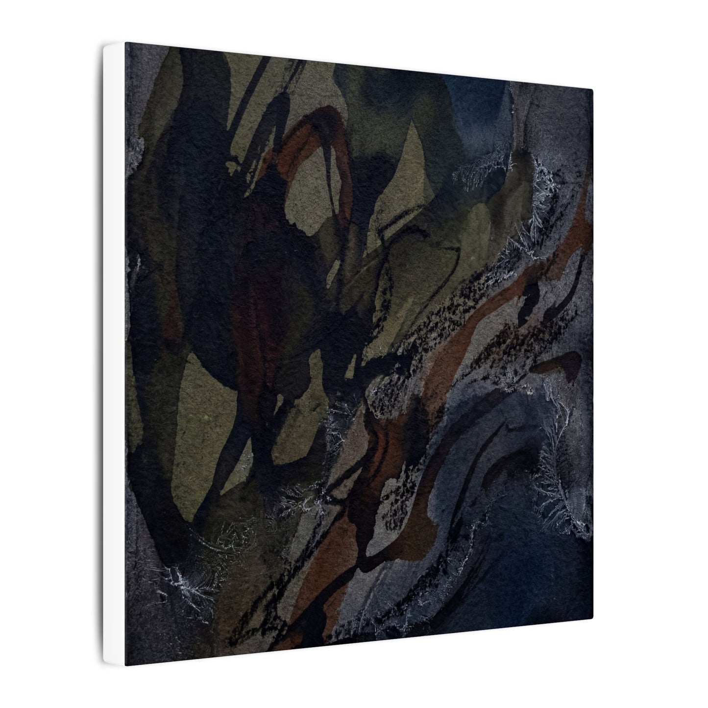 Shadow Play Winter Canvas Art | Dark Japandi Luxurious Design
