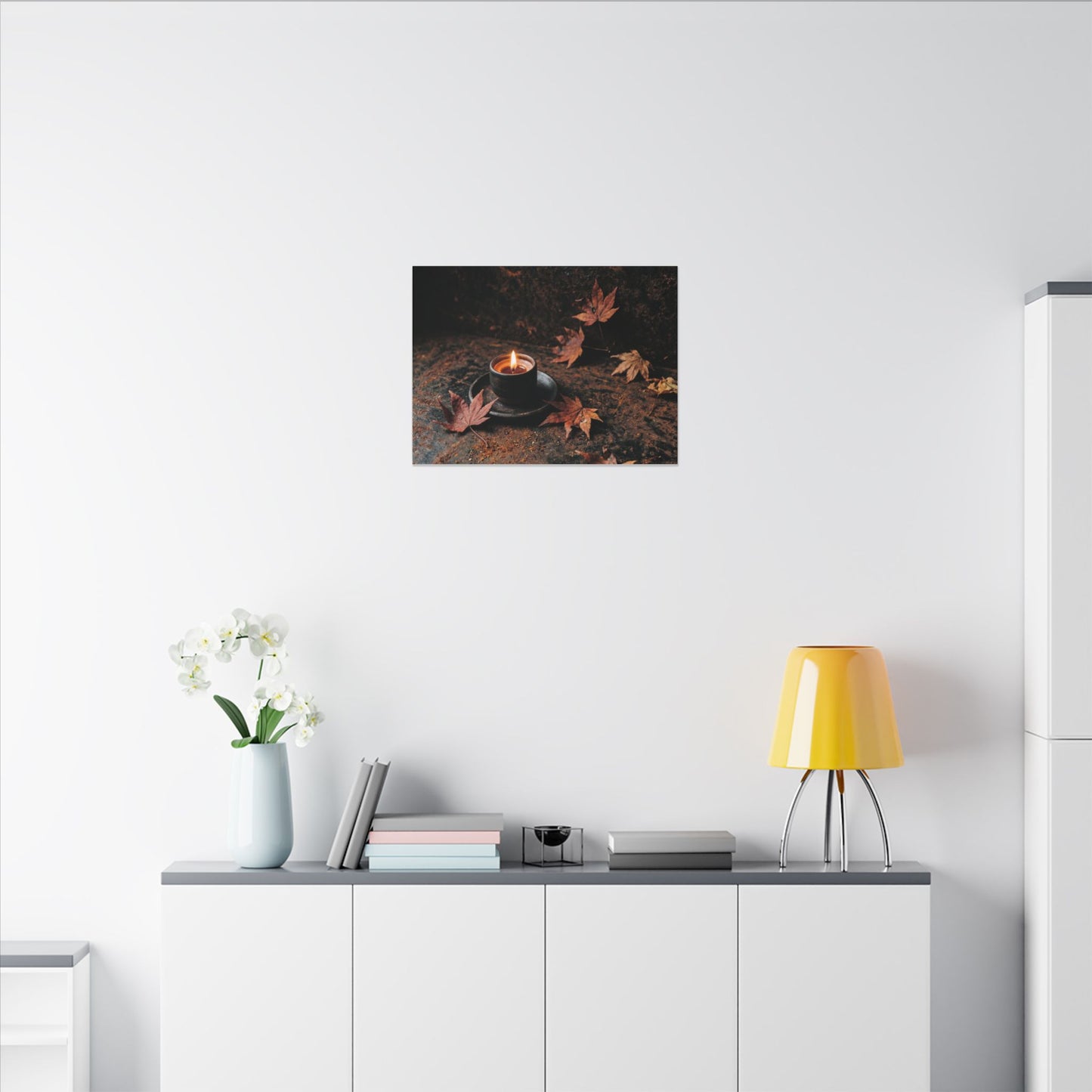 Dark Japandi Rust Patina in Candlelight | Shadow Zen Canvas Art