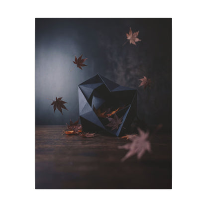 Dark Japandi Paper Fold in Dawn | Shadow Zen Canvas Art