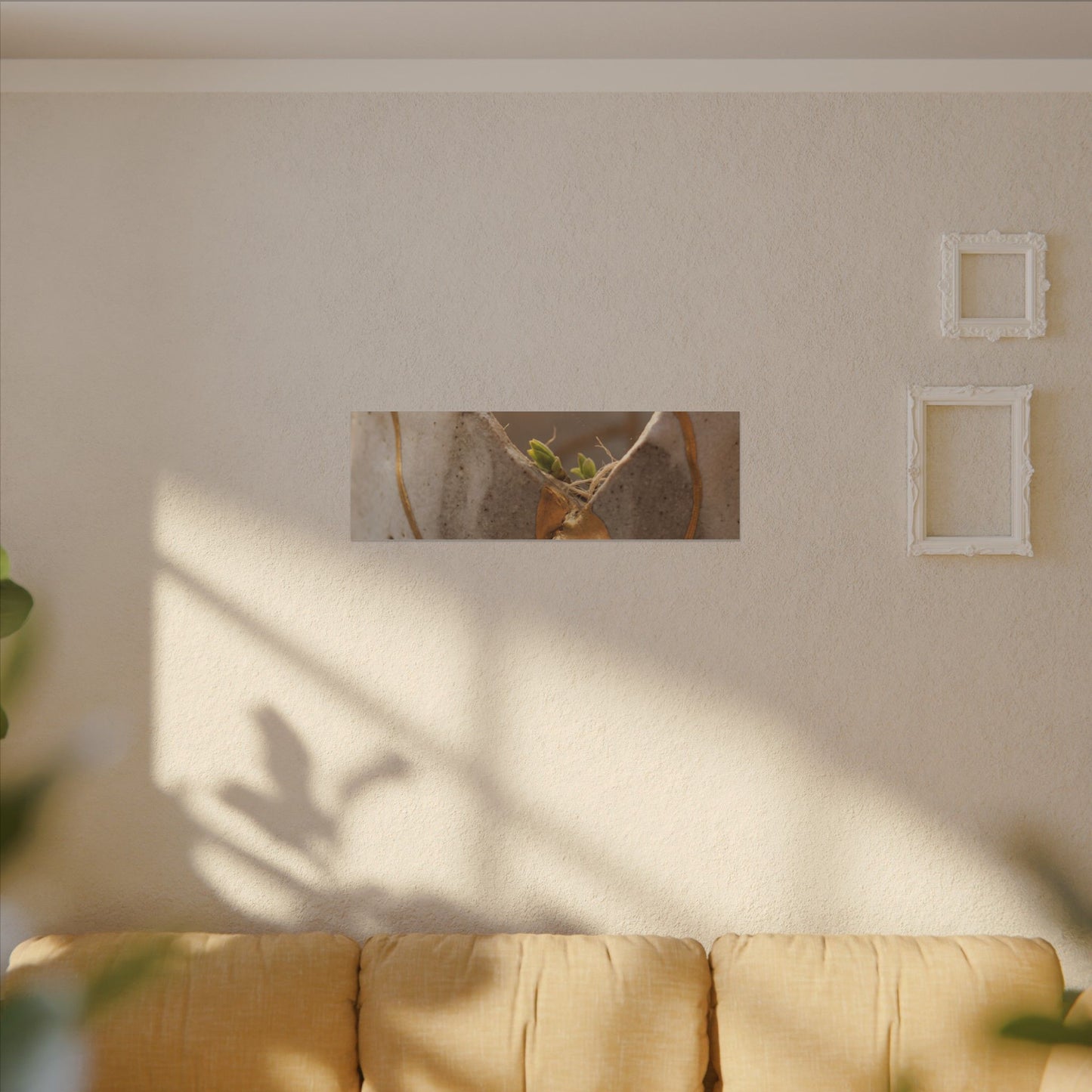 Golden Hour Broken Pottery Canvas Art - Japandi Kanso