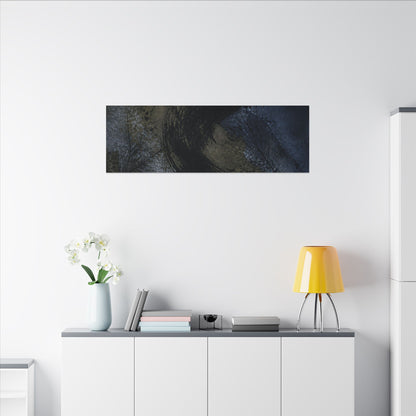 Shibui Ink Brushstroke Canvas Art - Dark Japandi Dark Texture
