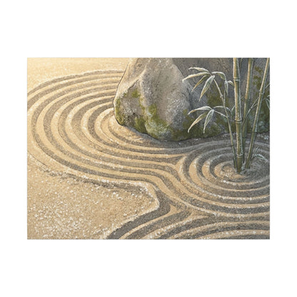 Rock Garden Winter Canvas Art | Zen Peaceful Design