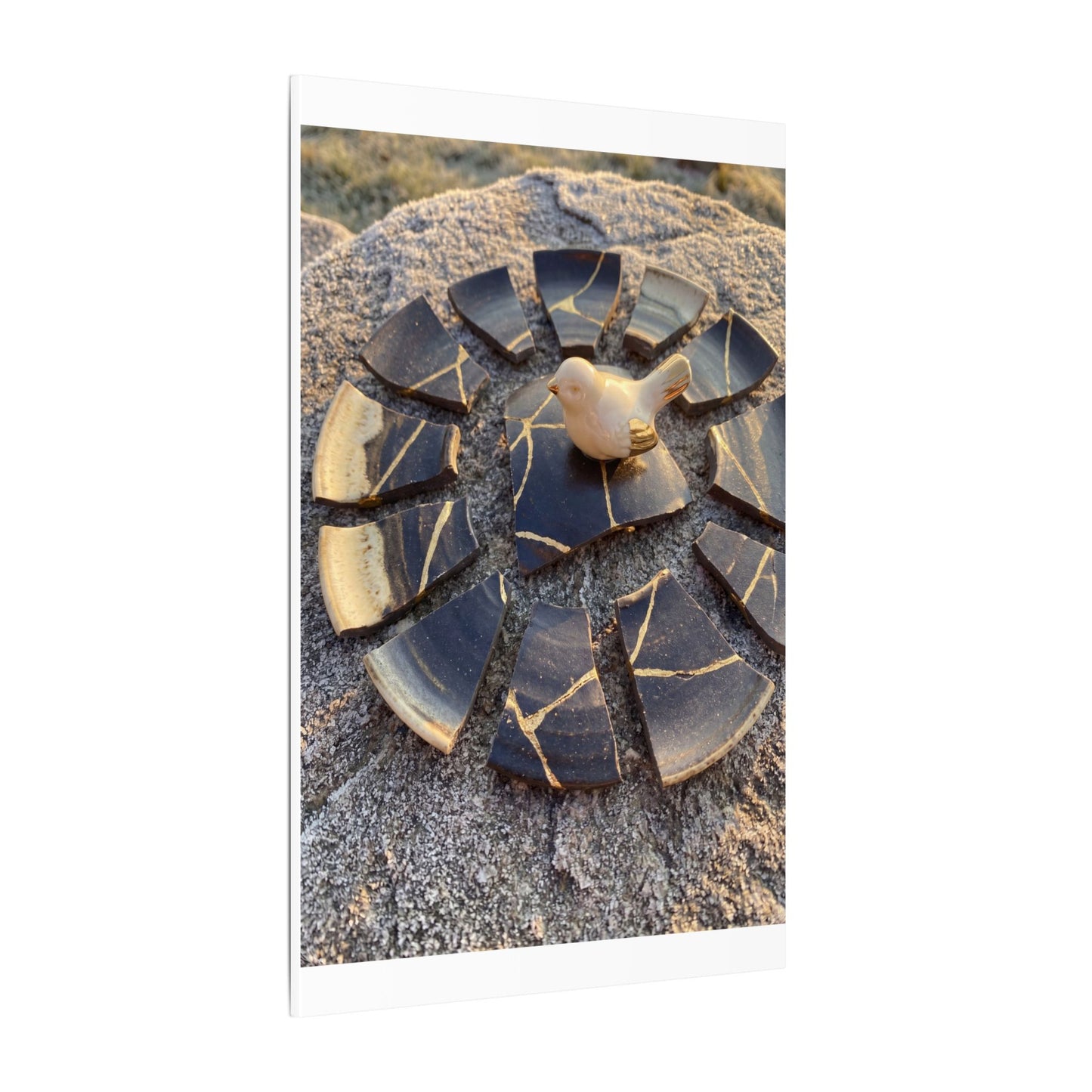Golden Hour Broken Pottery Canvas Art - Kintsugi Datsuzoku