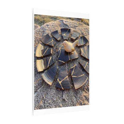 Golden Hour Broken Pottery Canvas Art - Kintsugi Datsuzoku