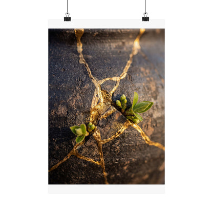 Golden Hour Rust Patina Wall Art Print - Kintsugi Shibui
