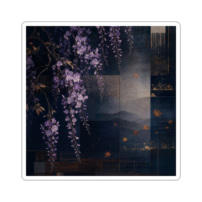 Moody Wisteria Sticker - Moody Minimal Dark Japandi