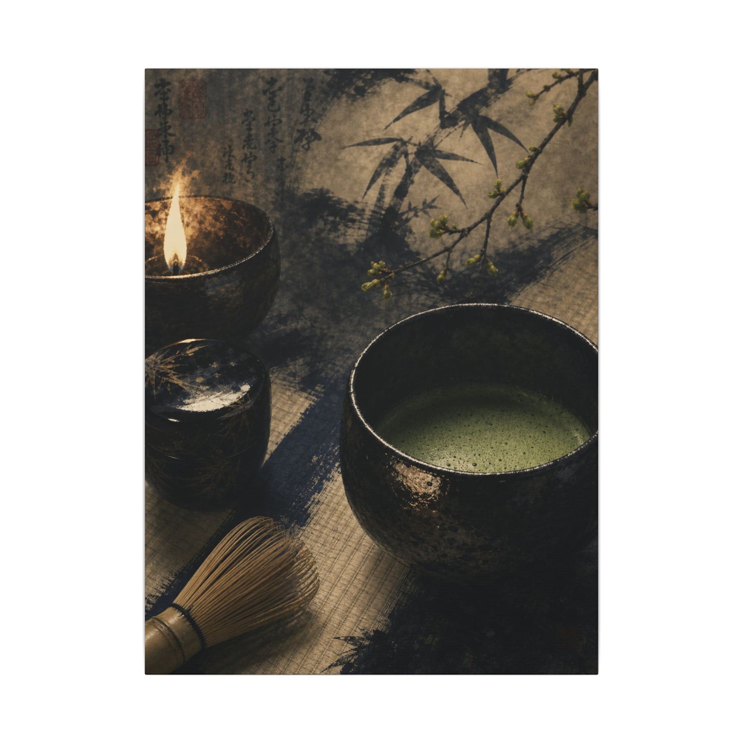 Ma Tea Ceremony Canvas Art - Zen Sumi E