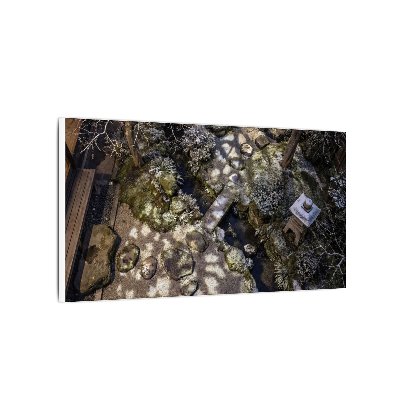 Moonlit Garden Japanese Pattern Canvas Art | Elegant Japandi Art