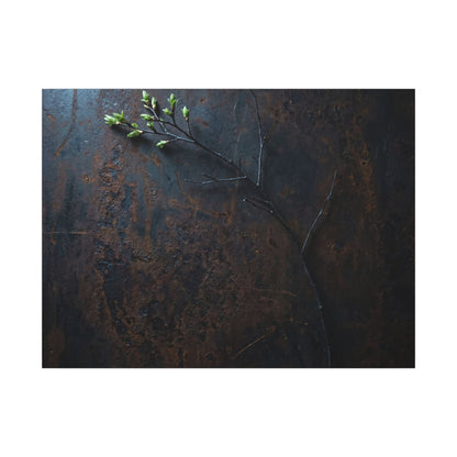 Moody Rust Patina Canvas Art - Moody Minimal Dark Japandi Art Print