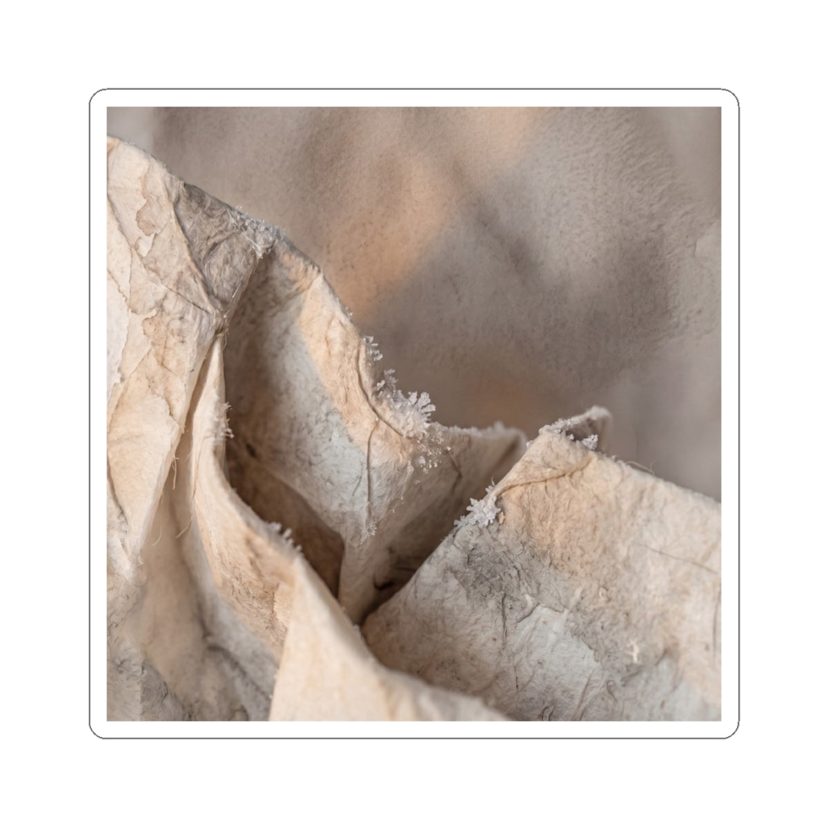 Paper Fold Winter Sticker | Japandi Earthy Design
