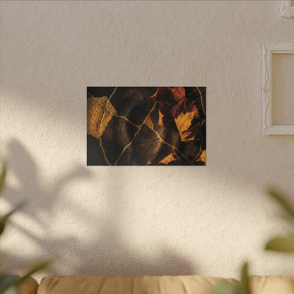Resilient Shadow Play Canvas Art - Crackle Gold Kintsugi