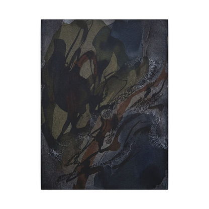 Shadow Play Winter Canvas Art | Dark Japandi Luxurious Design