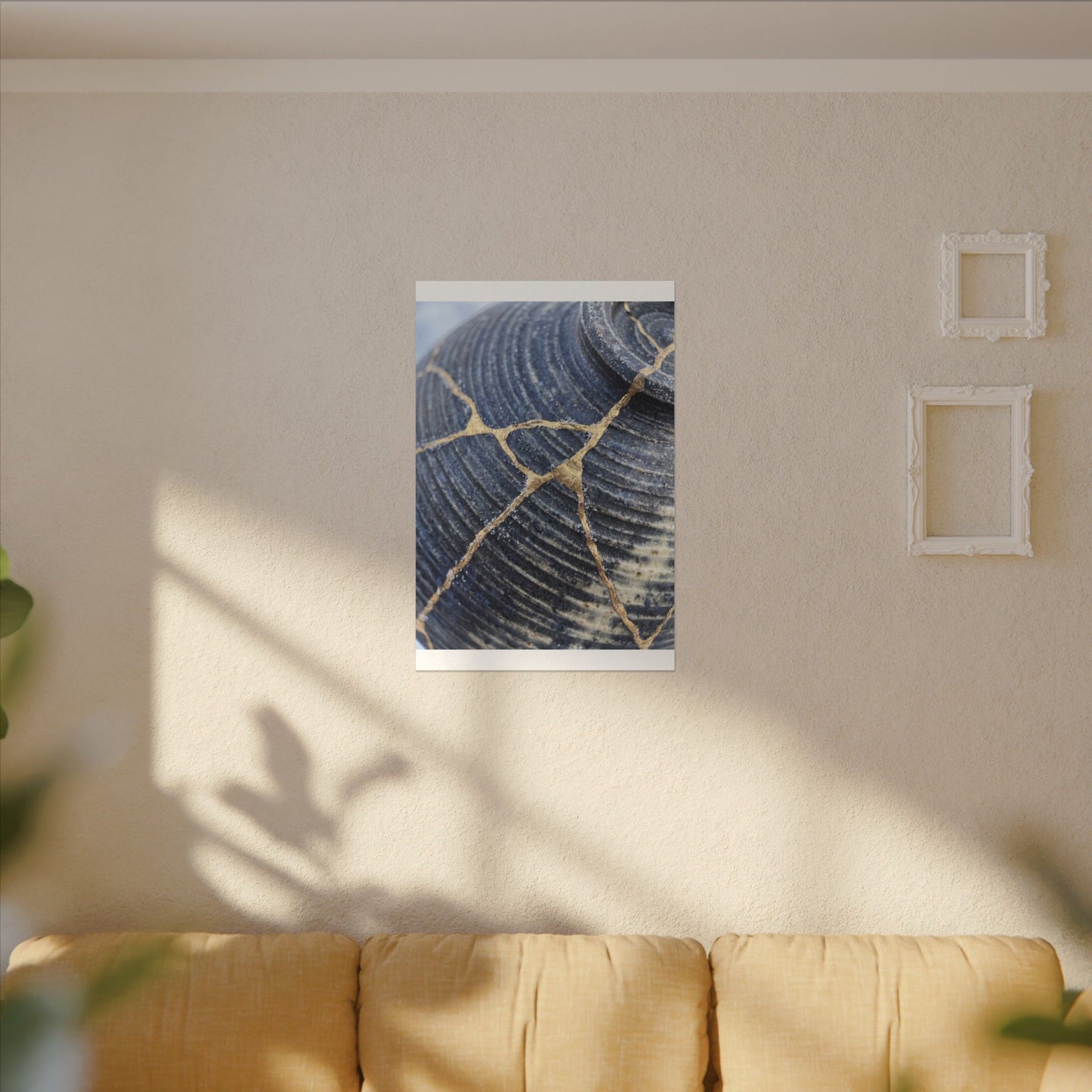 Shibui Water Ripple Canvas Art - Kintsugi Gold Repair