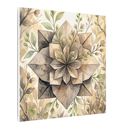 Warm Paper Fold Canvas Art - Watercolor Japandi