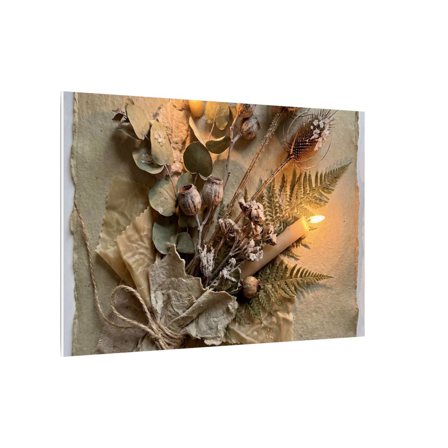 Dried Flowers Texture Canvas Art | Warm Japandi Art