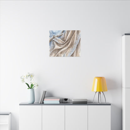 Silk Drape Winter Canvas Art | Japandi Cozy Design