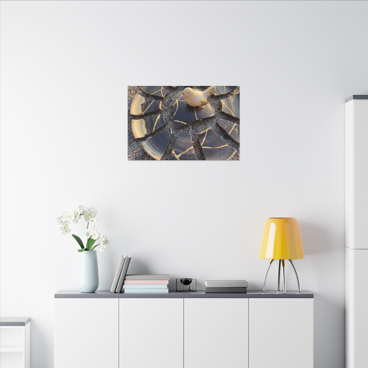 Golden Hour Broken Pottery Canvas Art - Kintsugi Datsuzoku