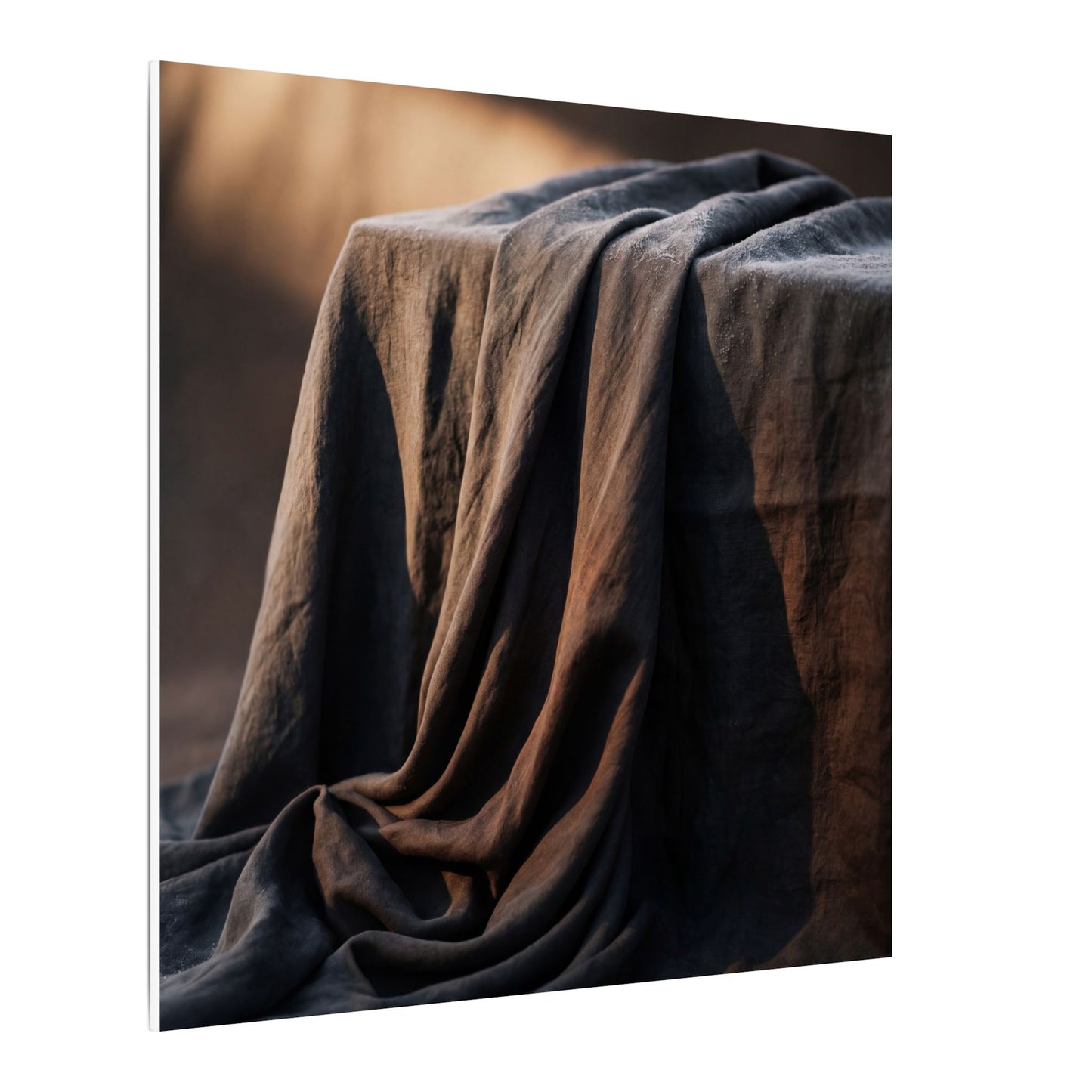 Silk Drape Canvas Art | Winter Dark Japandi Shadow Zen Art