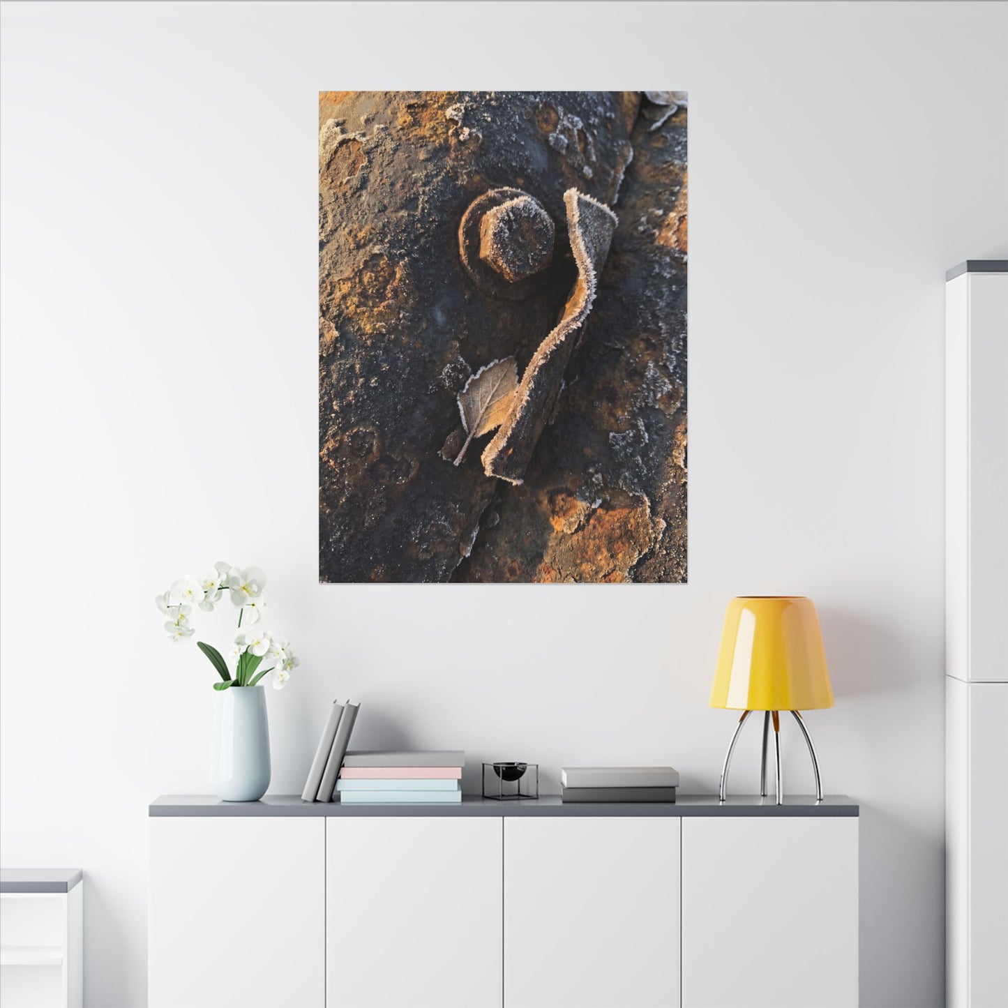 Moody Rust Patina Canvas Art - Moody Minimal Dark Japandi