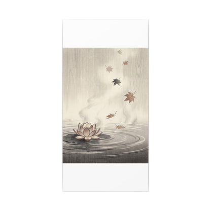 Lotus Flower Canvas Art | Autumn Zen Ukiyo E Inspired Art