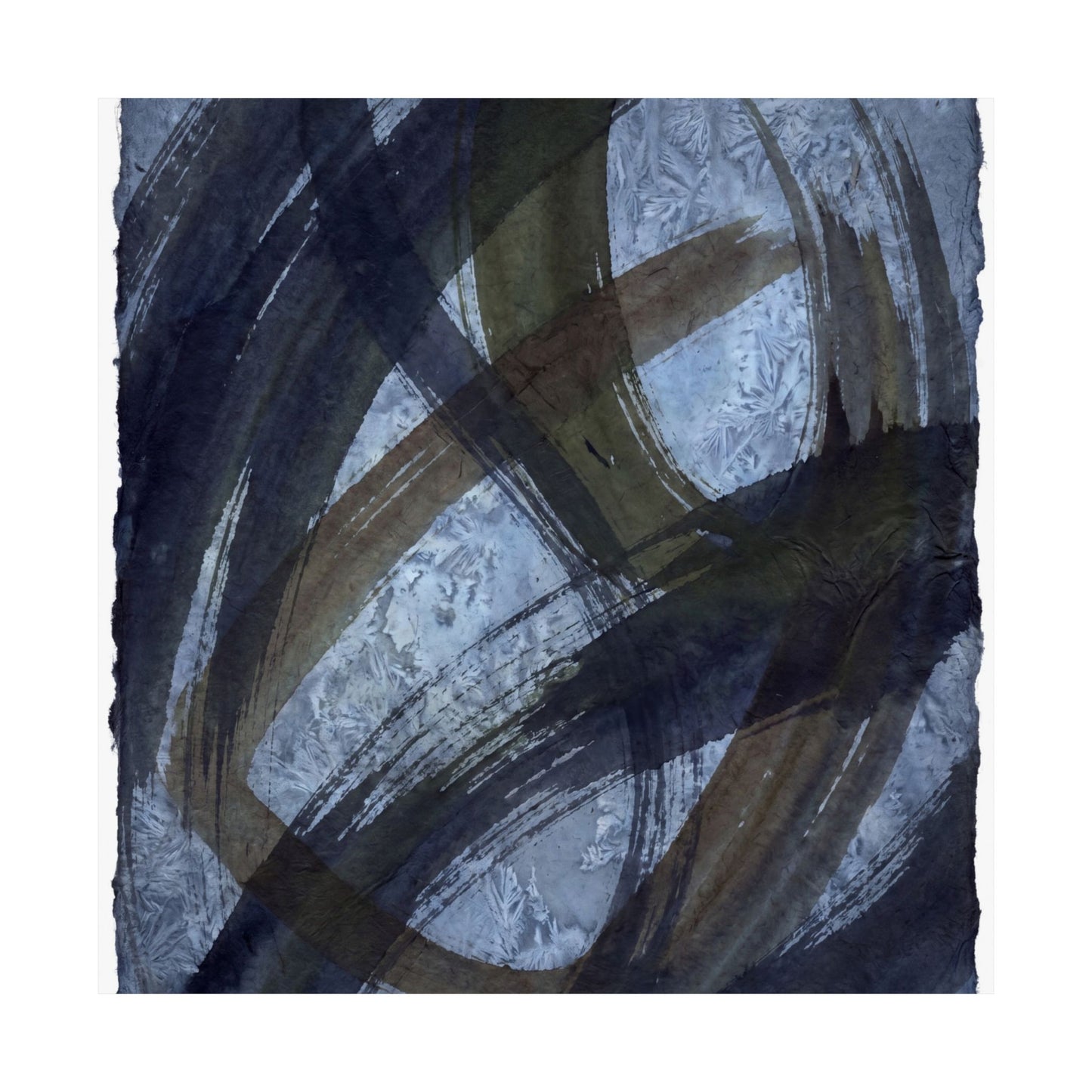 Ink Brushstroke Winter Wall Art Print | Dark Japandi Bold Design
