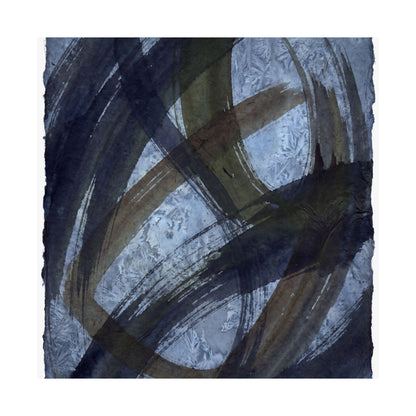 Ink Brushstroke Winter Wall Art Print | Dark Japandi Bold Design