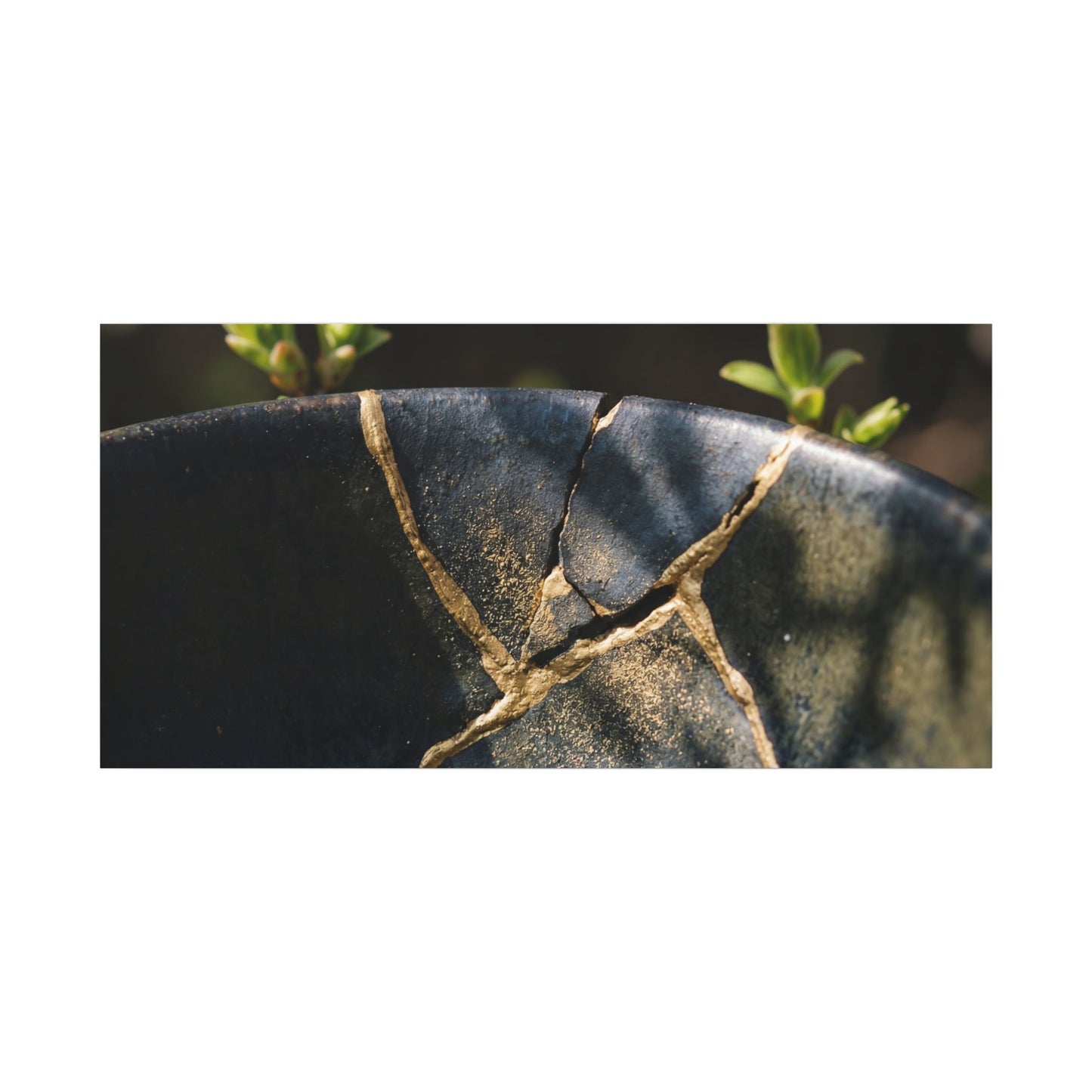 Seijaku Broken Pottery Canvas Art - Dark Japandi Shadow Zen