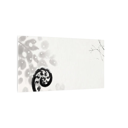 Winter Fern Unfurling Ukiyo E Inspired Canvas Art | Peaceful Decor