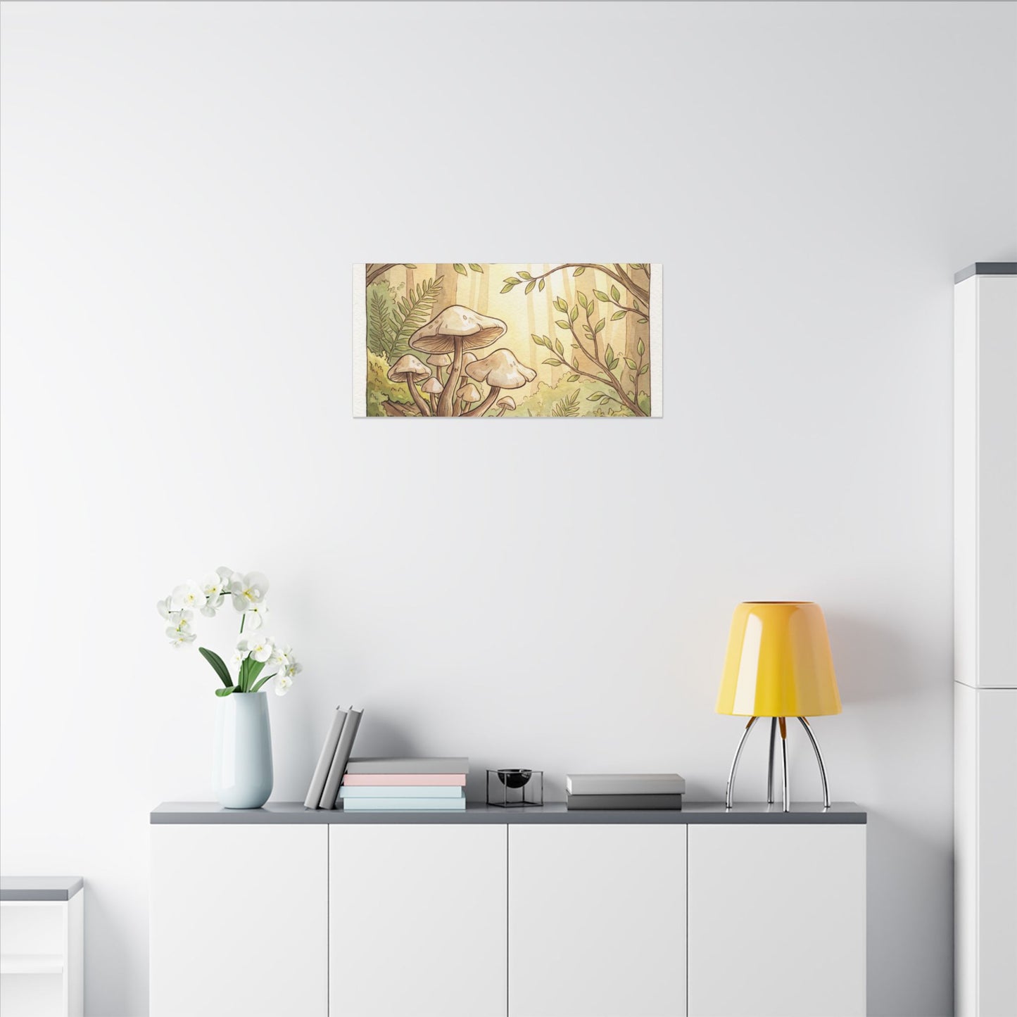 Spring Wild Mushrooms Mushroom Illustration Canvas Art | Cozy Decor
