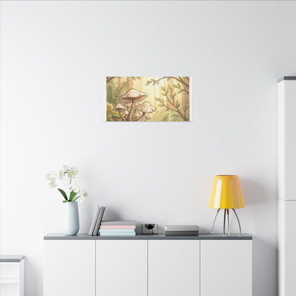 Spring Wild Mushrooms Mushroom Illustration Canvas Art | Cozy Decor