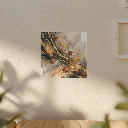 Cracked Earth Autumn Canvas Art | Japandi Warm Design