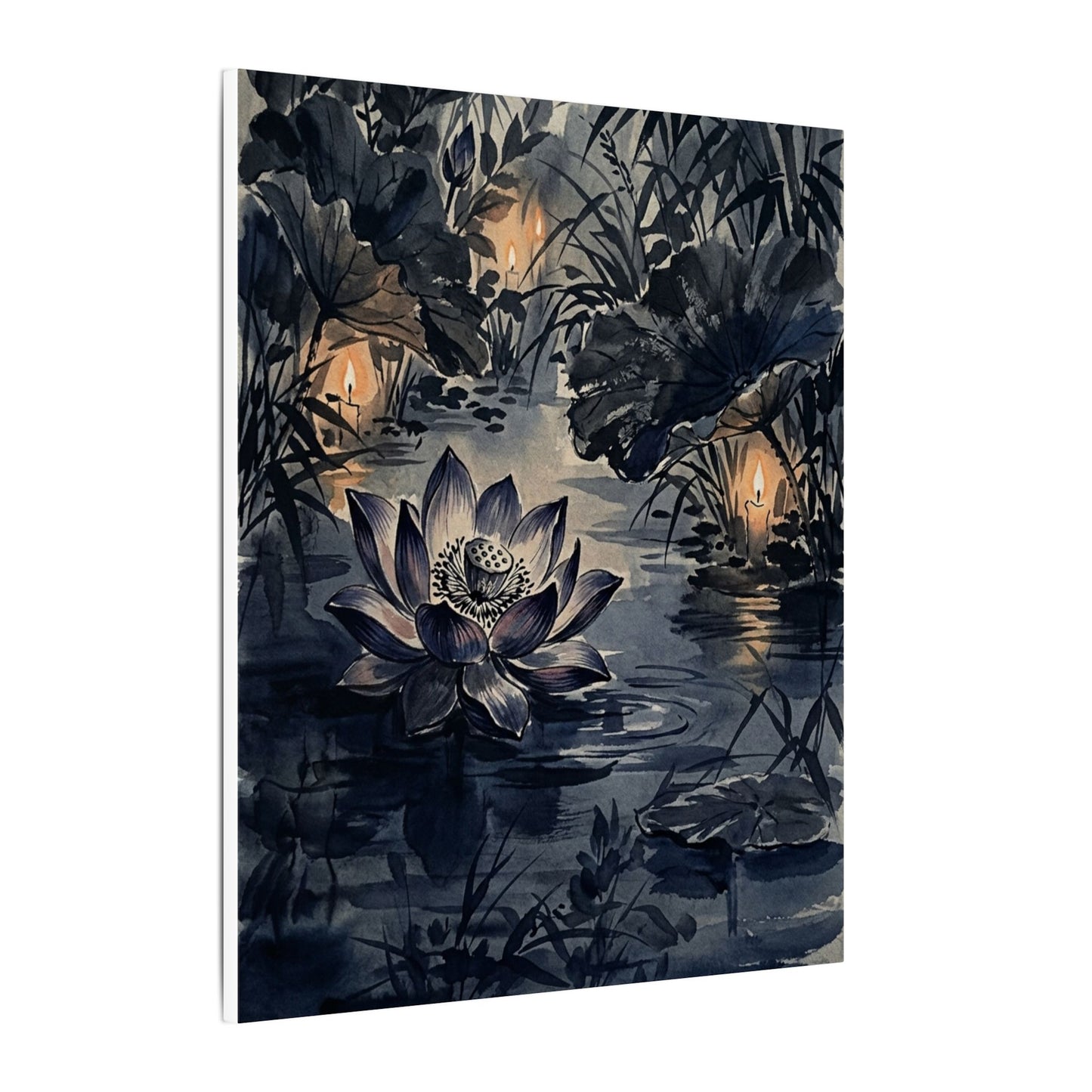 Fukinsei Lotus Flower Canvas Art - Zen Sumi E