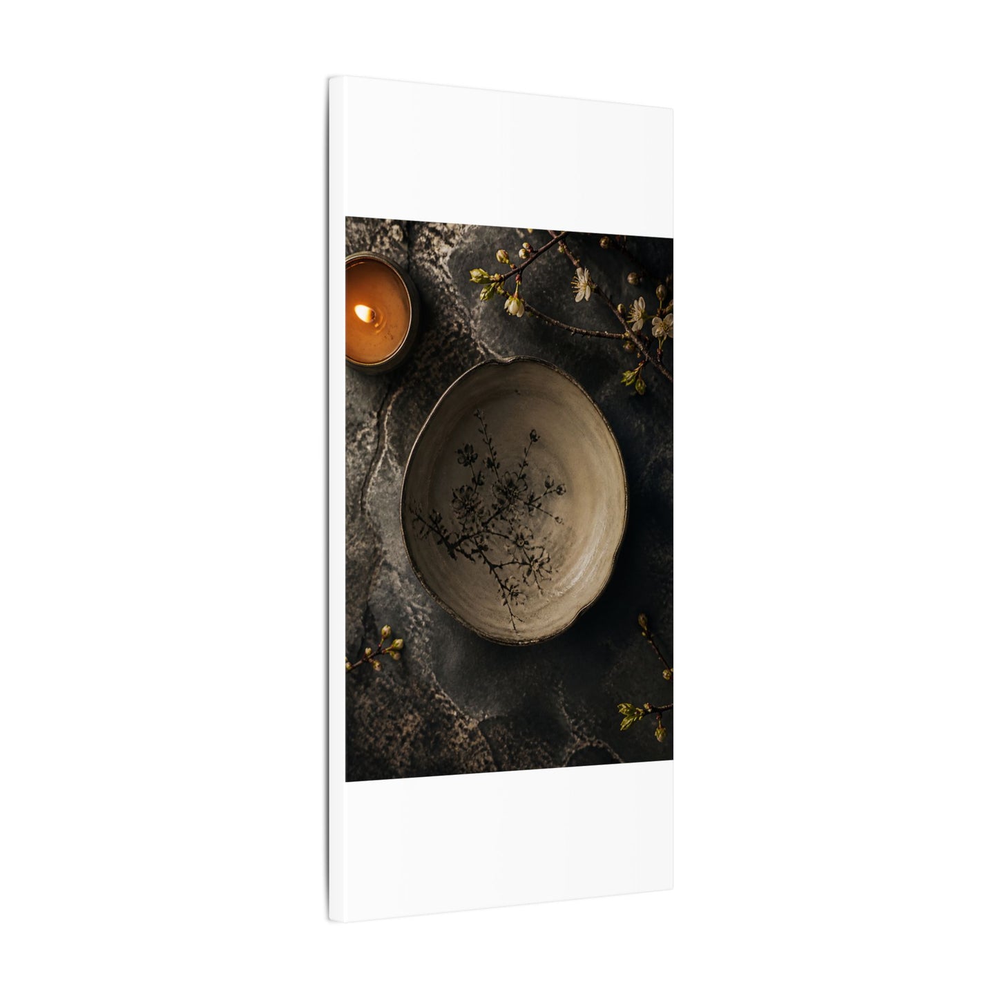 Ceramic Bowl Spring Canvas Art | Japandi Earthy Design