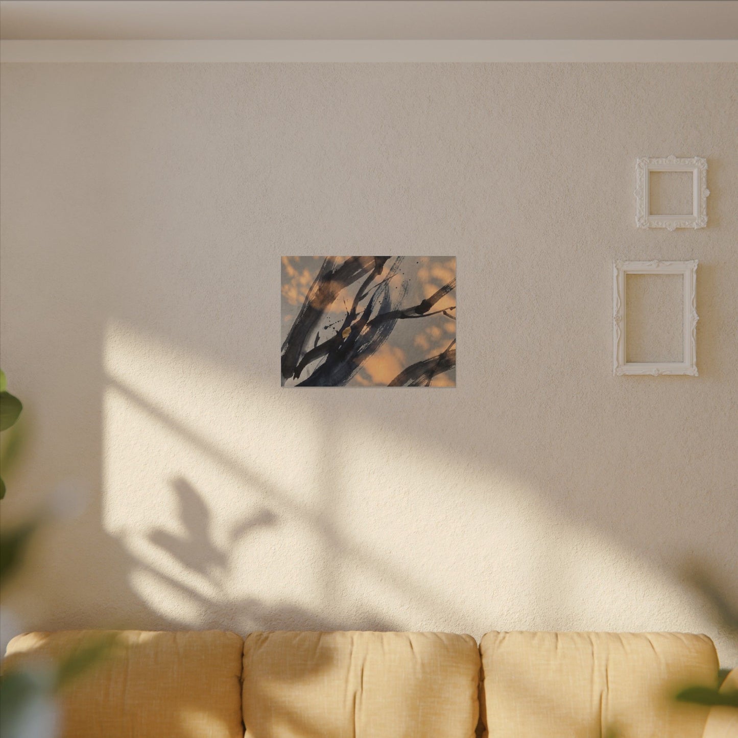 Datsuzoku Ink Brushstroke Canvas Art - Dark Japandi Shadow Zen