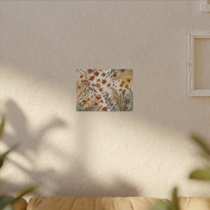 Dried Flowers Canvas Art | Autumn Japandi Watercolor Art