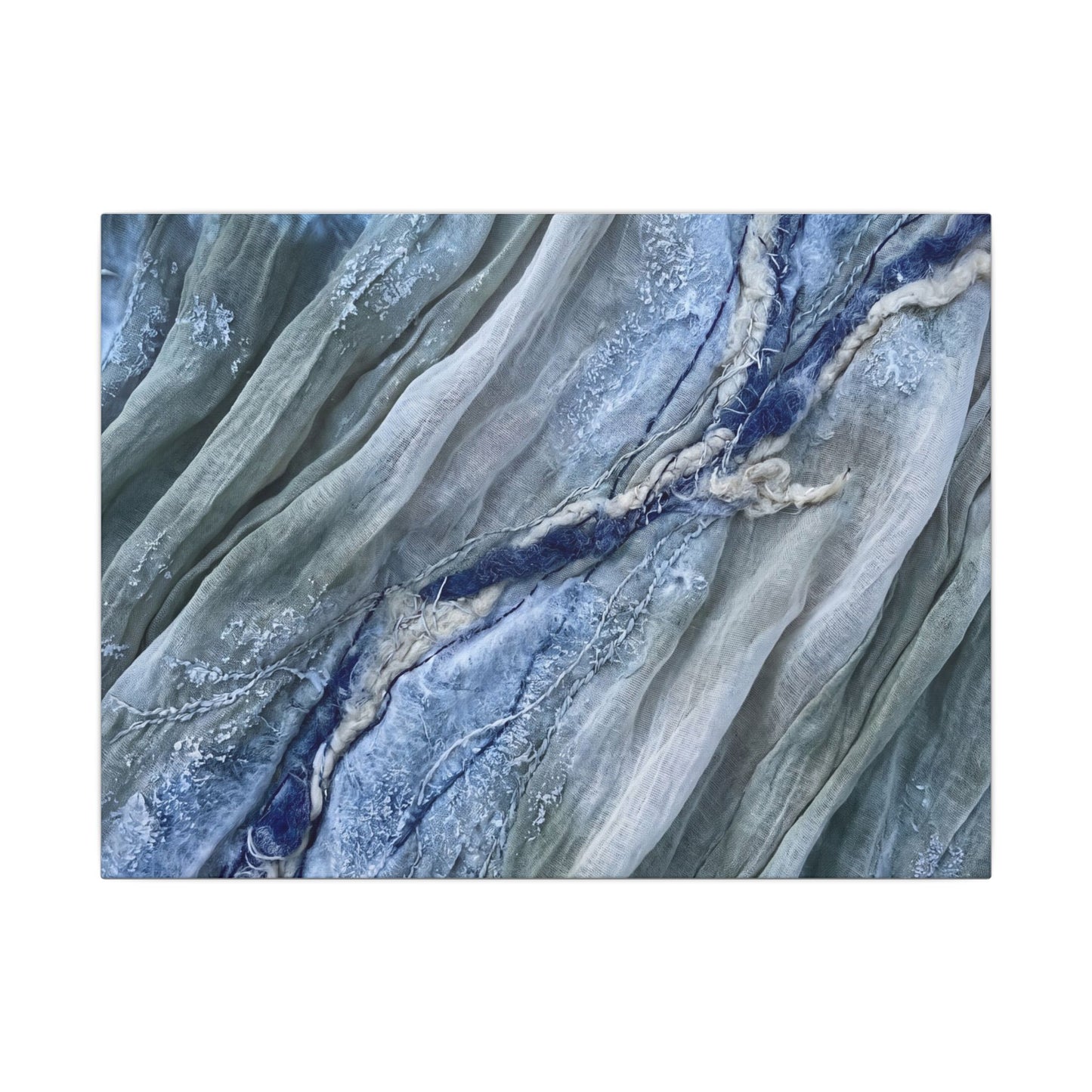 Moonlight Silk Drape Canvas Art - Japandi Mono No Aware Art Print