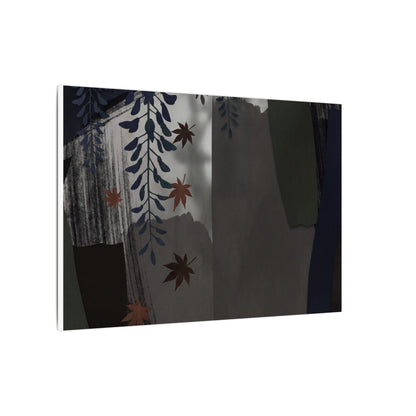 Wisteria Autumn Canvas Art | Dark Japandi Moody Design