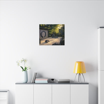 Rock Garden Enso Canvas Art | Tranquil Zen Art