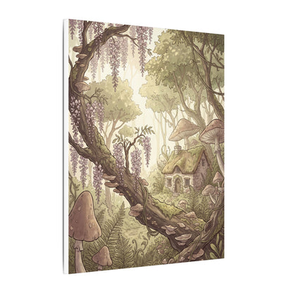 Summer Wisteria Mushroom Illustration Canvas Art | Enchanting Decor
