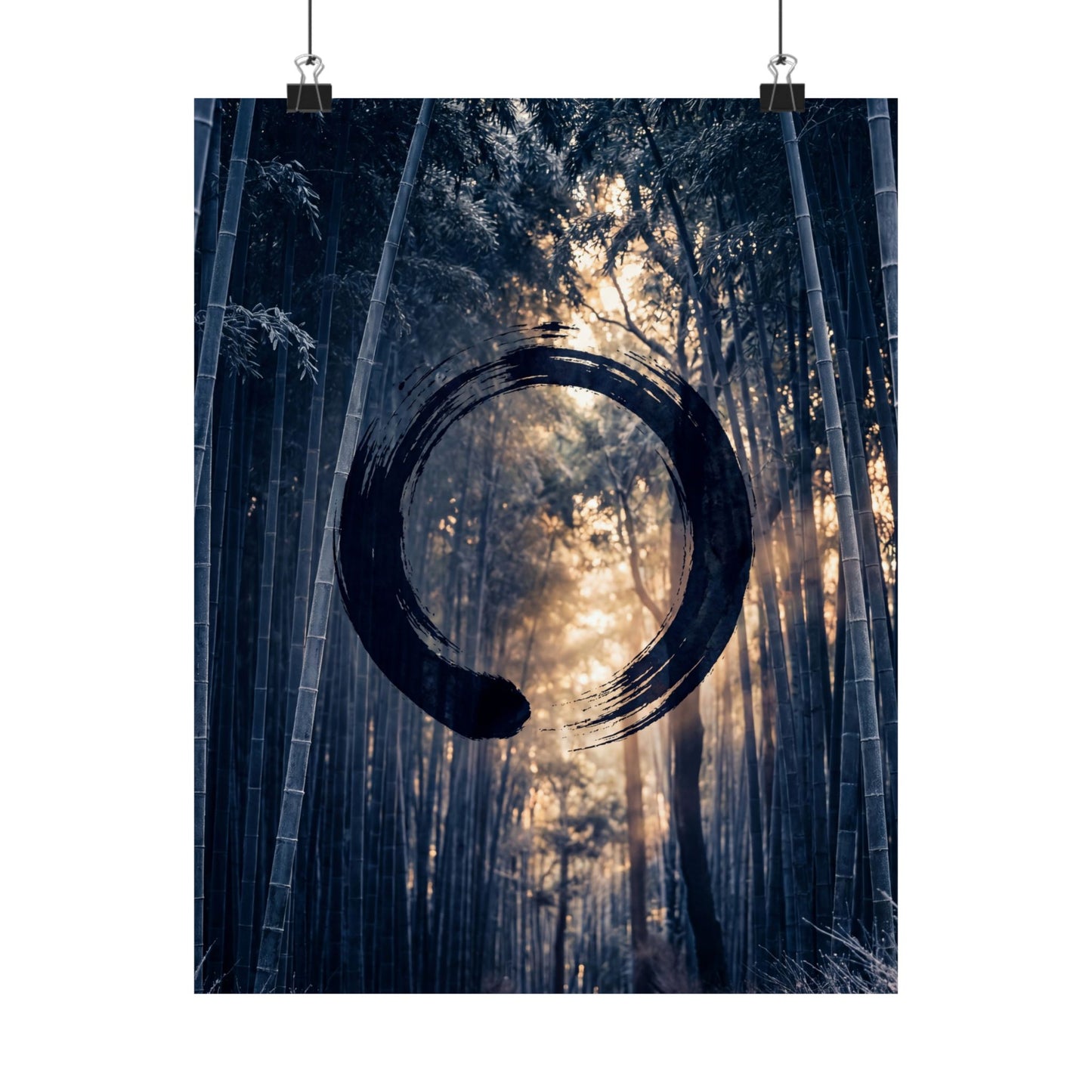 Golden Hour Bamboo Grove Wall Art Print - Zen Shibui Art Print