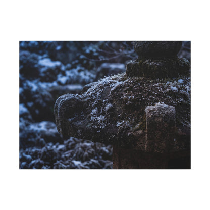 Moody Stone Lantern Canvas Art - Shadow Zen Dark Japandi Art Print