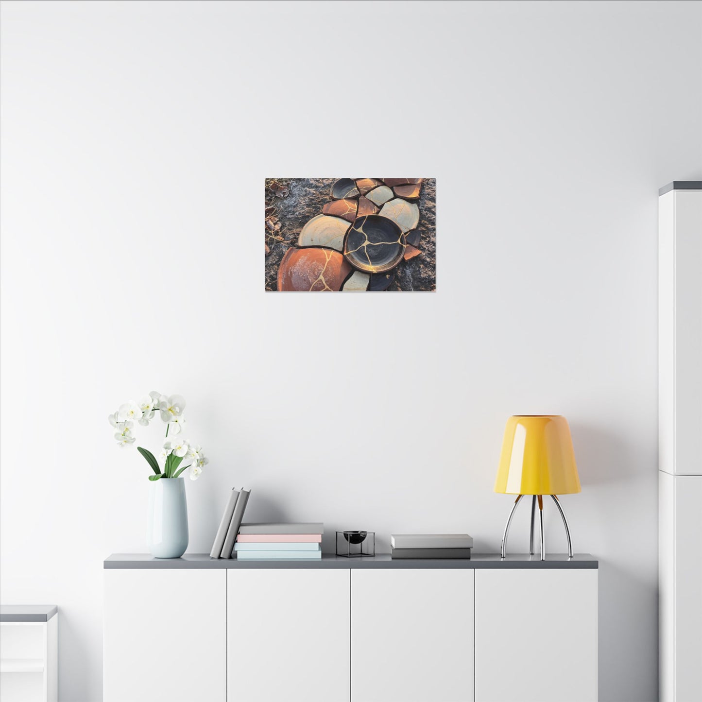 Winter Broken Pottery Gold Vein Canvas Art | Beautiful Decor