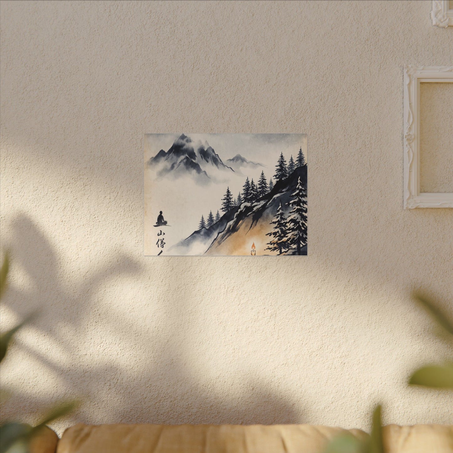 Mountain Mist Canvas Art | Winter Zen Ukiyo E Inspired Art