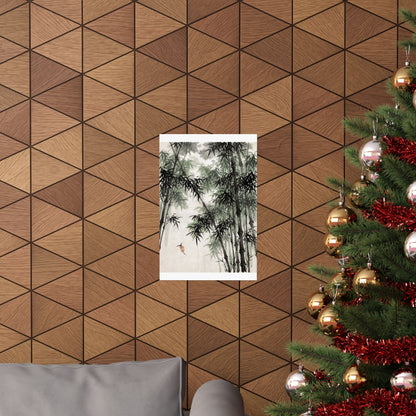 Bamboo Grove Sumi E Wall Art Print | Tranquil Zen Art